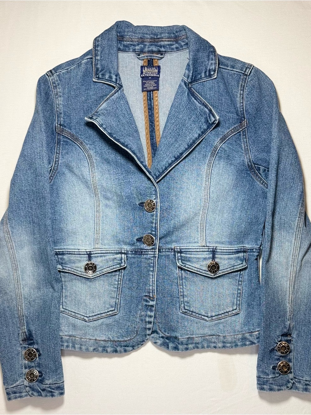 Light Blue Denim Blazer Jacket - Women